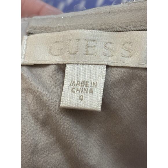 Guess Women Beige Metallic Sequins Strapless Sweetheart Jamie Dress Size 4 $188 - Picture 4 of 5